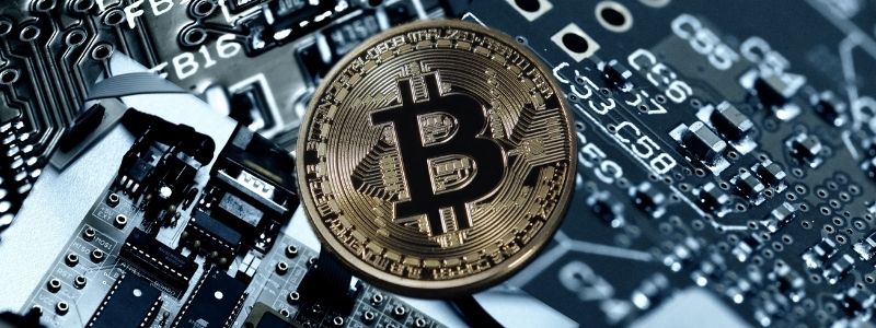 Bitcoin symbol on coin 